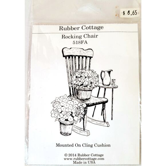 Rubber Cottage Stamps Rocking Chair 518FA Lamp on Table 451G Scrapbook - Picture 3 of 5